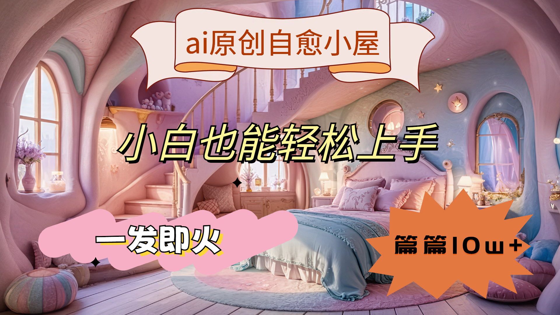 ai原创治愈小屋，小白也能轻松上手，一发即火，篇篇10w+-聚英社副业网