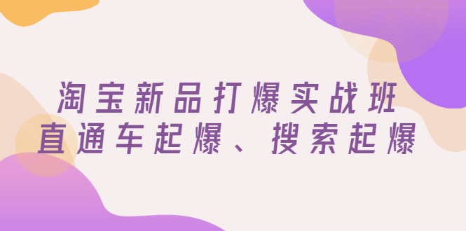 【副业项目3372期】淘宝新品打爆实战班（淘宝店铺如何增加流量和访客）-聚英社副业网