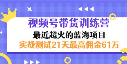 【副业项目3489期】视频号带货训练营，实战测试21天最高佣金61W（视频号带货怎么做）-聚英社副业网