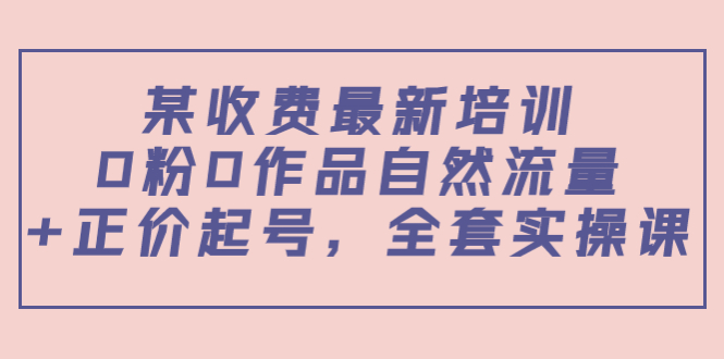 【副业项目4039期】某收费最新培训：0粉0作品自然流量+正价起号，全套实操课-聚英社副业网