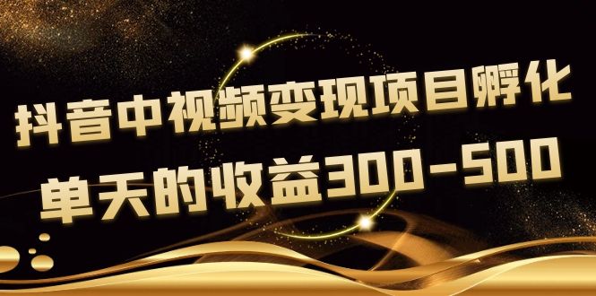 【副业项目4157期】黄岛主《抖音中视频变现项目孵化》单天的收益300-500 操作简单粗暴-聚英社副业网