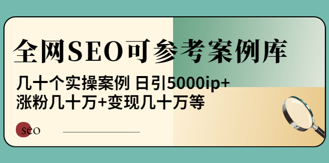 【副业项目4188期】《全网SEO可参考案例库》几十个实操案例 日引5000ip+涨粉百W+变现几十W等-聚英社副业网