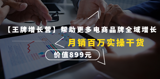 【副业项目4547期】【王牌增长营】帮助更多电商品牌全域增长，月销百万实操干货，价值899元-聚英社副业网