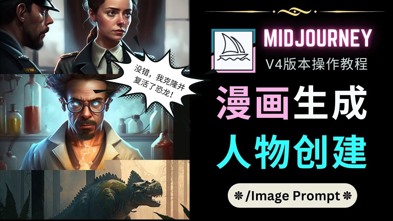 【副业项目5096期】Midjourney V4版本操作教程：2个简单参数，完成漫画生成，人物创建-聚英社副业网
