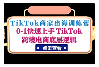 【副业项目5013期】TikTok商家出海训练营：0-1快速上手 TikTok跨境电商底层逻辑-聚英社副业网