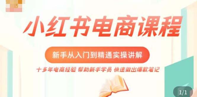 【副业项目5223期】小红书电商新手入门到精通实操课，从入门到精通做爆款笔记，开店运营-聚英社副业网