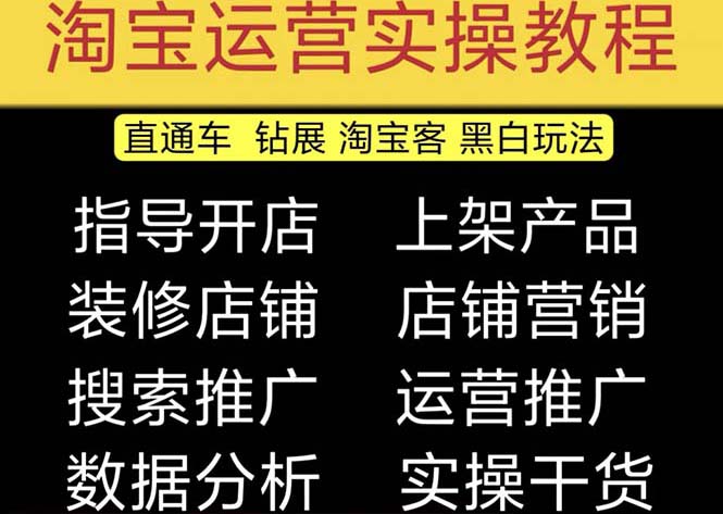 【副业项目5247期】2023淘宝开店教程0基础到高级全套视频网店电商运营培训教学课程（2月更新）-聚英社副业网