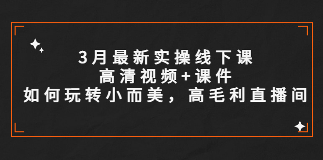 【副业项目5675期】3月最新实操线下课高清视频+课件，如何玩转小而美，高毛利直播间-聚英社副业网