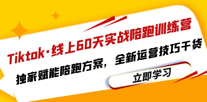 【副业项目6403期】Tiktok·线上60天实战陪跑训练营，独家赋能陪跑方案，全新运营技巧干货-聚英社副业网