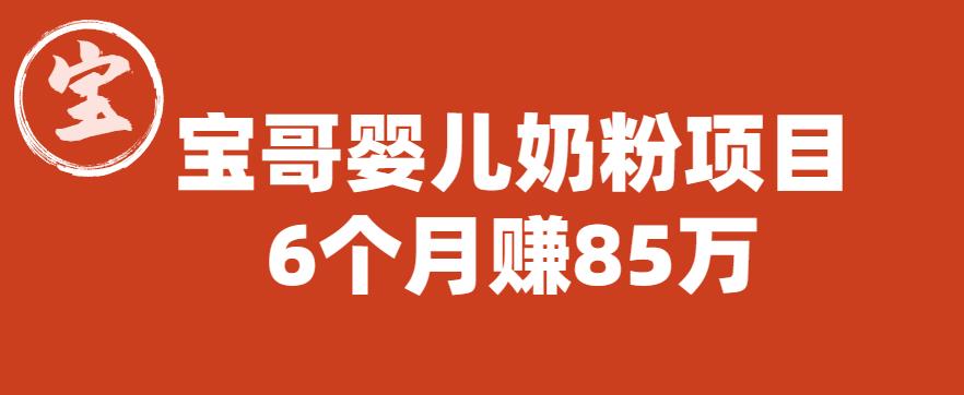 【副业项目6416期】宝哥婴儿奶粉项目，6个月赚85w【图文非视频】【揭秘】-聚英社副业网