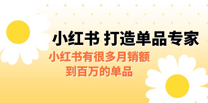 【副业项目6692期】某公众号付费文章《小红书 打造单品专家》小红书有很多月销额到百万的单品-聚英社副业网