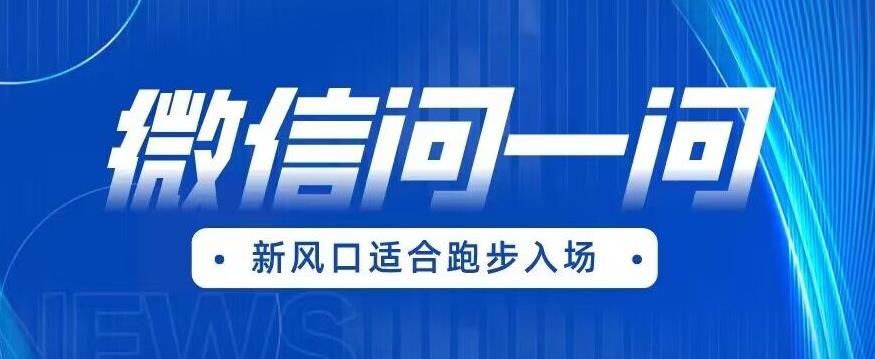 【副业项目6729期】全网首发微信问一问新风口变现项目（价值1999元）【揭秘】-聚英社副业网