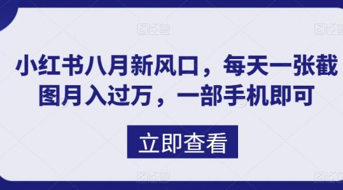 【副业项目7078期】八月新风口，小红书虚拟项目一天收入1000+-聚英社副业网