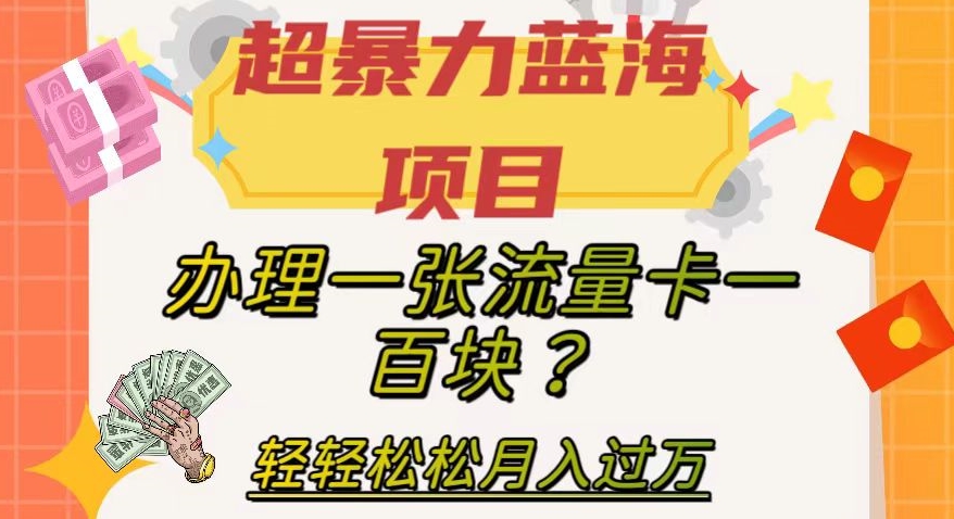 【副业项目8024期】超暴力蓝海项目，办理一张流量卡一百块？轻轻松松月入过万，保姆级教程【揭秘】-聚英社副业网