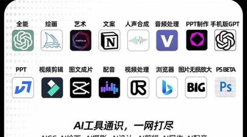 【副业项目7989期】AIGC-全能特训营第3期：一次掌握14大主流AI工具，A1工具通识，一网打尽-聚英社副业网
