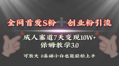 【副业项目8506期】成人用品赛道7天变现10w+保姆教学3.0-聚英社副业网