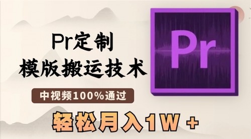【副业8726期】最新Pr定制模版搬运技术，中视频100%通过-聚英社副业网