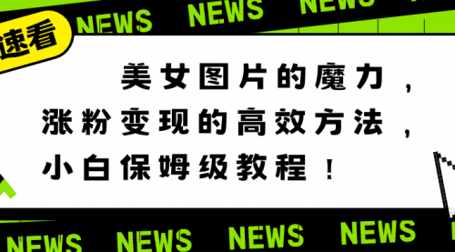【副业8733期】美女图片的魔力，涨粉变现的高效方法，小白保姆级教程！-聚英社副业网