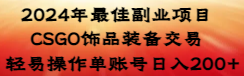 【副业8982期】2024年最佳副业项目 CSGO饰品装备交易 轻易操作单账号日入200+-聚英社副业网