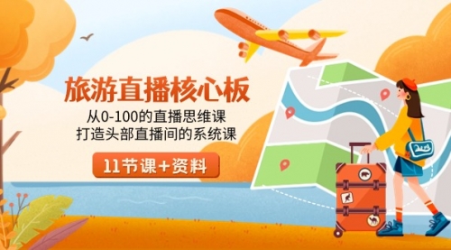 【副业9030期】旅游-直播核心板，从0-100的直播思维课，打造头部直播间的系统课-聚英社副业网