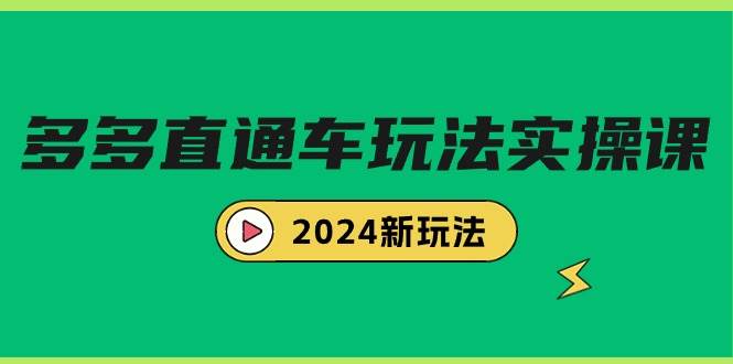 多多直通车玩法实战课，2024新玩法（7节课）-聚英社副业网