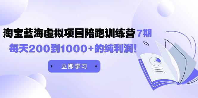 黄岛主《淘宝蓝海虚拟项目陪跑训练营7期》每天200到1000+的纯利润-聚英社副业网