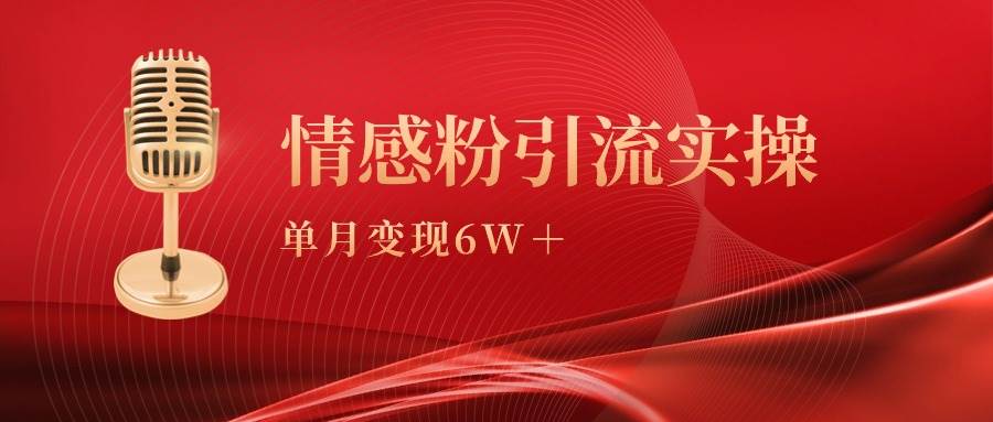 单月变现6w+，情感粉引流变现实操课-聚英社副业网