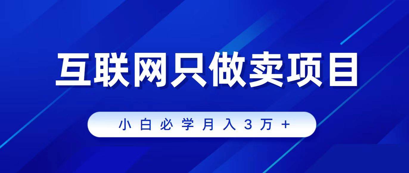 互联网的尽头就是卖项目，被割过韭菜的兄弟们必看！轻松月入三万以上！-聚英社副业网