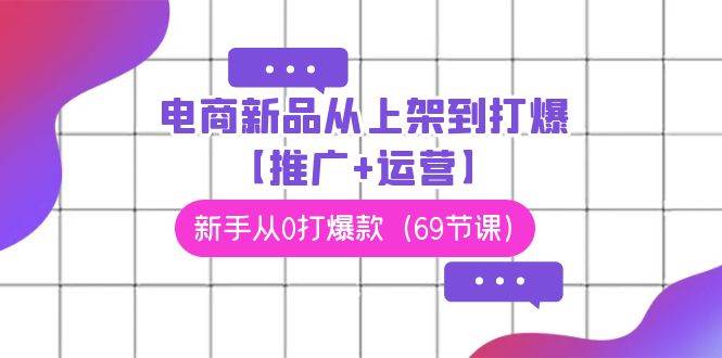 电商 新品从上架到打爆【推广+运营】，新手从0打爆款（69节课）-聚英社副业网