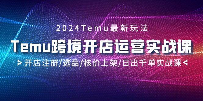 2024Temu跨境开店运营实战课，开店注册/选品/核价上架/日出千单实战课-聚英社副业网