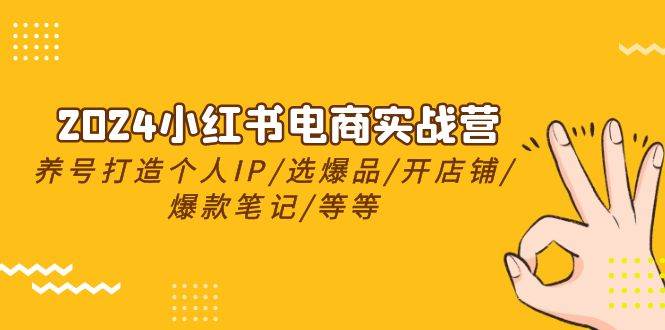 2024小红书电商实战营，养号打造IP/选爆品/开店铺/爆款笔记/等等（24节）-聚英社副业网