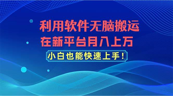 利用软件无脑搬运，在新平台月入上万，小白也能快速上手-聚英社副业网