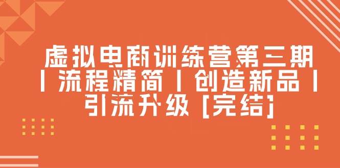 虚拟电商训练营第三期丨流程精简丨创造新品丨引流升级 [完结]-聚英社副业网