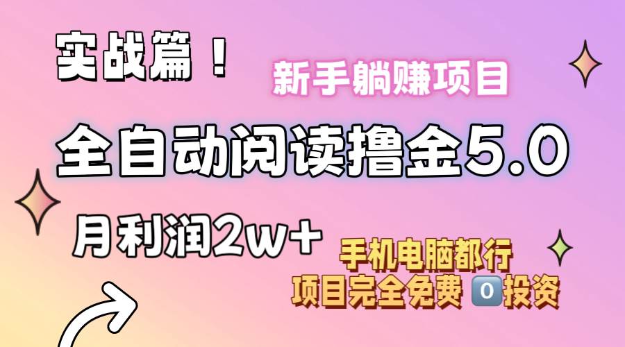 小说全自动阅读撸金5.0 操作简单 可批量操作 零门槛！小白无脑上手月入2w+-聚英社副业网