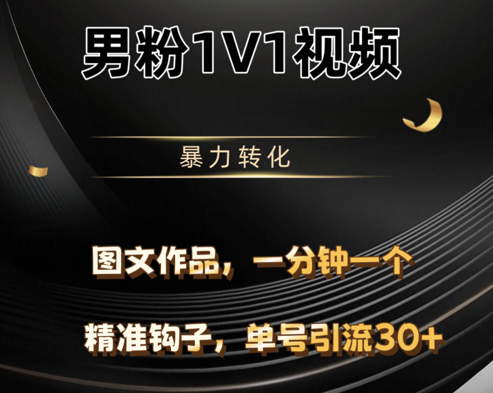 男粉1V1视频，硬改摄像头，高客单暴力转化，单日600+-聚英社副业网