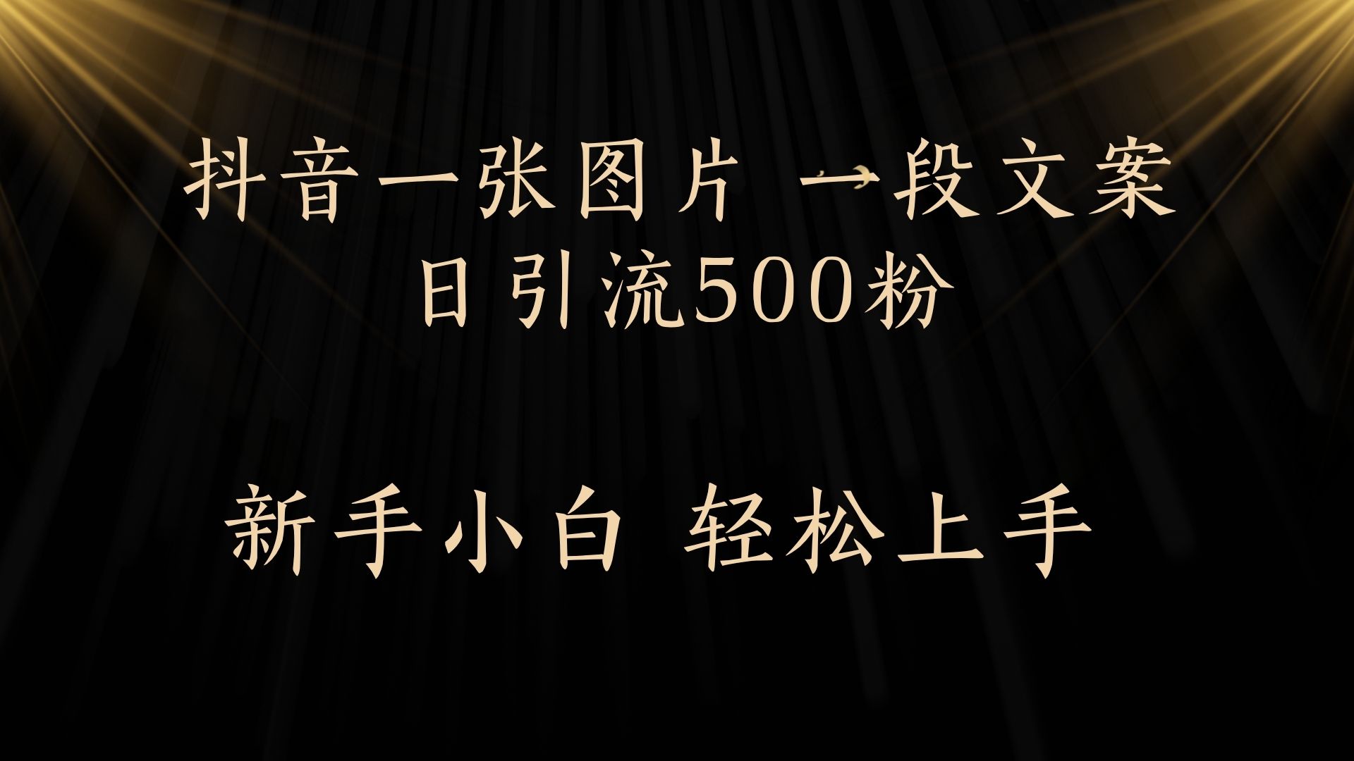 每天2分钟，抖音一张图片 一段文案日引流500粉-聚英社副业网